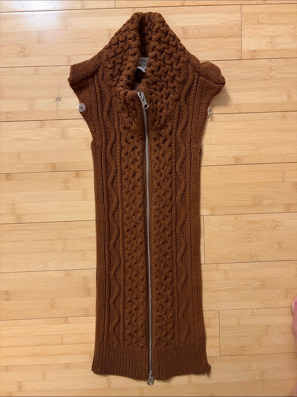 Wool Ochre Cable-Knit Zip Front Women’s Dickey insert
